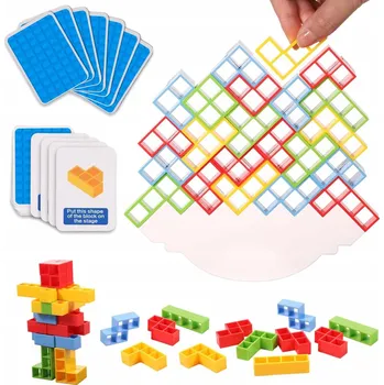 ostatní stavebnice Vzdělávací hra SKLÁDAČKA TETRA TOWER pro děti VĚŽ DÁREK 64 STAVEBNICE