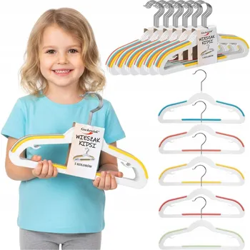 Věšák DĚTSKÉ VĚŠÁKY NA OBLEČENÍ BAREVNÉ PRO DĚTI SADA 30 KUSŮ