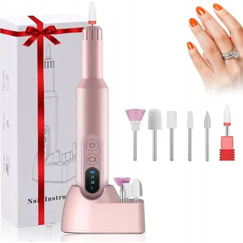 Bruska na nehty pro manikúru a pedikúru, bezdrátová + sada fréz v Pouzdro