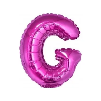 Balónek Fóliový balónek písmeno "G" růžový 35 cm