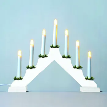 Vánoční dekorace Exihand adventní svíčka LED 2262-210 dřevo bílá, 7x34/0,2W