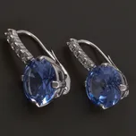 Goldpoint Bílé zlaté náušnice akvamarín a zirkony Váha: 4.30 g