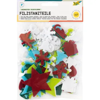 Folia Bringmann Filcové výseky samolepící - Vánoce - 117 ks