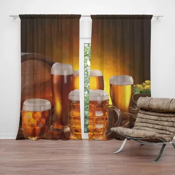 Závěs Sablio Závěs Krýgly s pivem: 2ks 140x250cm