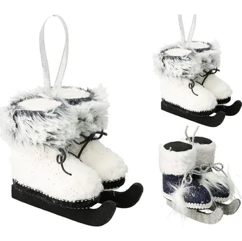 Vánoční dekorace KOOPMAN Vánoční ozdoba - brusle 12 cm na zavěšení (2 barvy /cena za 1 ks) 599187