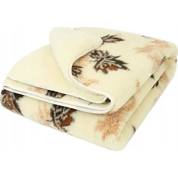 přikrývka Vlněná přikrývka merino 180x200 Acero krémová béžová listy Rehabilitační výrobek
