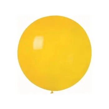 Vrták Obří pastelový balón ve tvaru koule, žlutý, 80 cm
