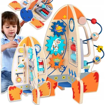 Dřevěná hračka Vzdělávací Hračka Tooky Toy Rocket