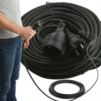 Napájecí kabel PRZEDŁUŻACZ KABEL ELEKTRYCZNY VENKOVNÍ STAVEBNÍ ZAHRADNÍ 20M SILNÝ