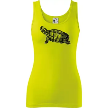 Dámské tričko Tužkou kreslená želva - Dámské tílko - XS ( Limetková )
