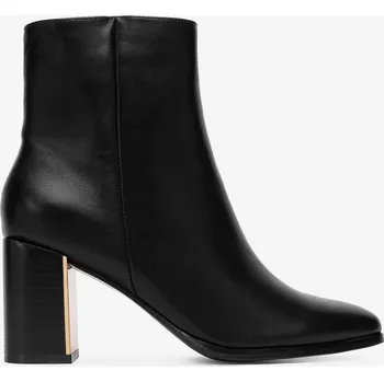 Dámská zimní obuv DeeZee Dámské Kotníkové Boty na sloupkovém podpatku Černé 1626