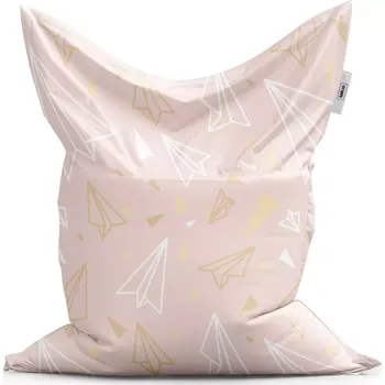 Sedací pytel Sablio Sedací vak Classic Zlaté a bílé vlaštovky - 150x100 cm