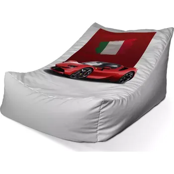 Sedací pytel Sablio Sedací vak Lounge Ferrari Italská vlajka na červeném bloku - 120 x 100 x 80 cm