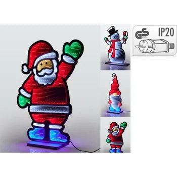 Vánoční dekorace Svetlo vianočné postavička LED Santa/snehuliak/škriatok zrkadlový efekt