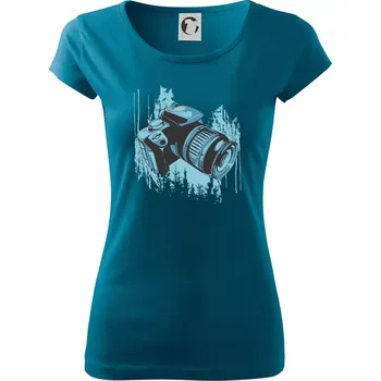 Zrcadlovka v přírodě - Dámské triko Pure - 2XL ( Petrolejová )