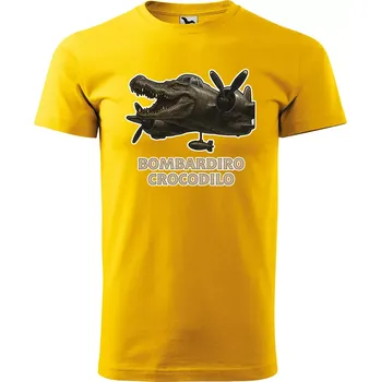 Sablio Tričko s potiskem Bombardiro crocodilo - Italian Brainrot - žluté 5XL
