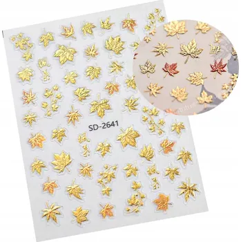 samolepka Samolepky na nehty 3D Podzimní lístky Listy Podzim S265