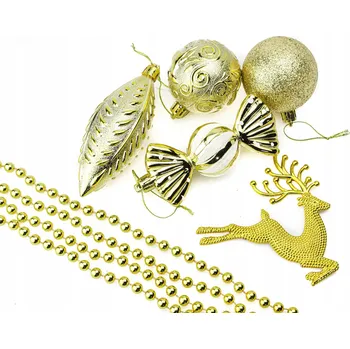 Vánoční dekorace Zlaté ozdoby na vánoční stromeček, 25 ks