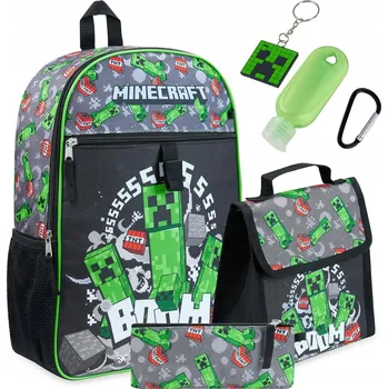 Školní batoh SADA 6v1 BATOH 3D, TAŠKA NA SVAČINU, PENÁL, MINECRAFT, ŠKOLNÍ POTŘEBY, ŠKOLNÍ BATOH