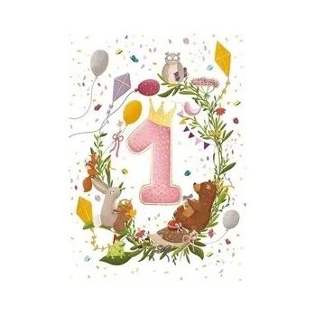 Přání A5 k 1. narozeninám – růžové