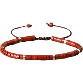 Náramek Dámský náramek s přírodním kamenem Jaspis červený 2 x 4 mm, nastavitelný