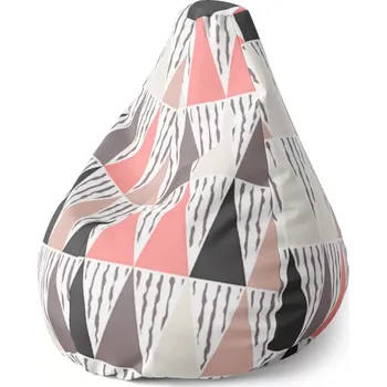 Sedací pytel Sablio Sedací vak Pear Tříbarevné jehlany - 70 x 95 x 15 cm