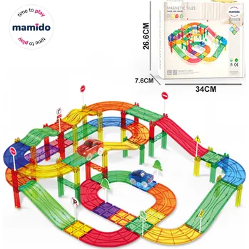 ostatní stavebnice Mamido Magnetická stavebnice závodní dráha 185 dílů MT1499