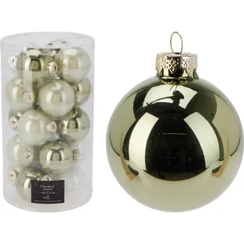 Vánoční ozdoba Ozdoba závesná guľa 6 cm sada 20 ks sklo svetlozelená