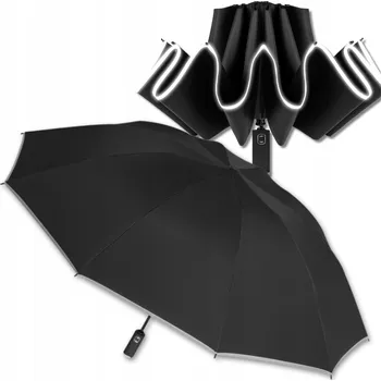 Deštník EdiBazzar automatický skládací deštník s pouzdrem, černý