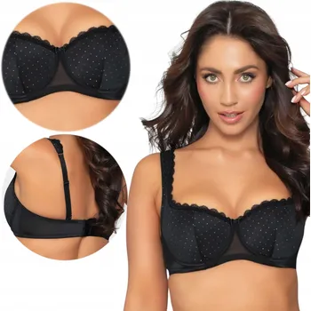 Podprsenka Paripari podprsenka bardotka, balkonetka černá velikost 80A