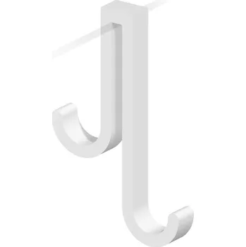 Věšák Dvojitý háček na sklo sprchového koutu 8 mm BÍLÝ