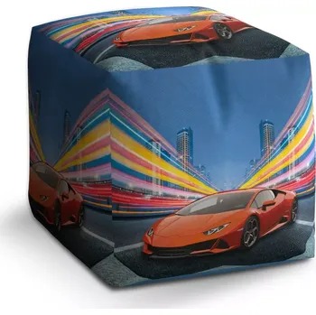 Taburet Sablio Taburet Cube Sportovní auto 2: 40x40x40 cm