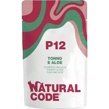 Krmivo pro kočku Natural Code Cat - P12 mokré krmivo pro kočky s tuňákem aloe , kapsička 70 g