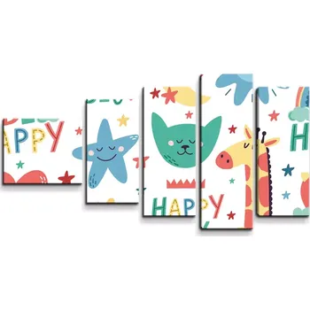 Obraz Sablio Obraz - 5-dílný Happy day - 100x60 cm