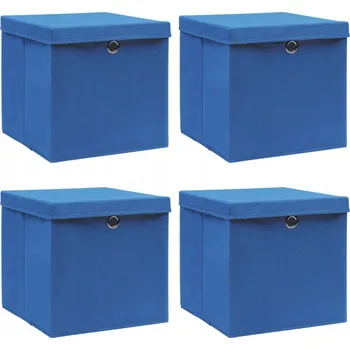 Úložný box úložné boxy s víkem, textilní 32 x 32 x 32 cm modrá