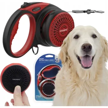 Vodítko pro psa VODÍTKO PRO PSA automatické PÁSKOVÉ navíjecí + REPRODUKTOR 5 m do 36 kg DOGNESS L