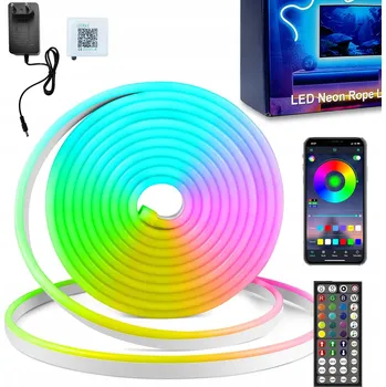 LED osvětlení LED RGB pásek 5m LED diody 5050 Lišta 24V BAREVNÝ S DÁLKOVÝM OVLADAČEM + APLIKACE