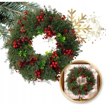 Vánoční dekorace girlanda věnec ozdoba na dveře dekorace 45 cm 160 větviček vánoční stromek jako živý W