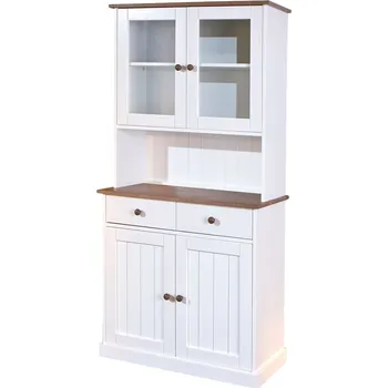 Komoda Inter Link Příborník Westerland (Se 2 zásuvkami a 4 otočnými dvířky, bílá, sépie/hnědá)