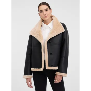 Dámská bunda Orsay Dámské Černá dámská koženková bunda s kožíškem ORSAY Černá 40 (2958027)