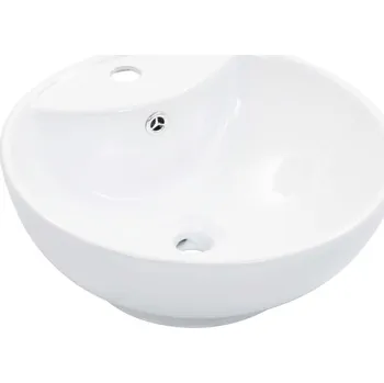 Umyvadlo vidaXL Umyvadlo s přepadem bílé 46,5 x 18 cm keramika