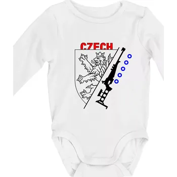 Biathlon - Czech Lion - Body kojenecké s dlouhým rukávem - Dlouhý r. 6-12 měs ( Bílá )