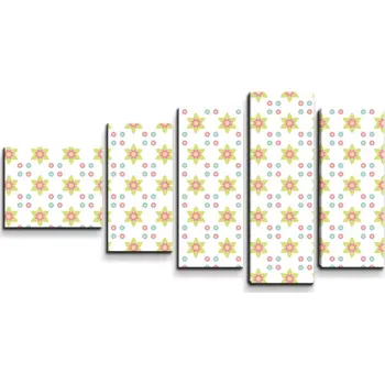 Obraz Sablio Obraz - 5-dílný Barevné kytičky - 100x60 cm