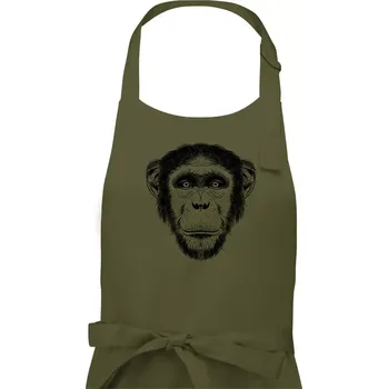 Kuchyňská zástěra Opice kresba - Dámská zástěra na vaření - Univerzální velikost ( Khaki )