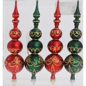 Vánoční ozdoba Ozdoba závesná špic 18 cm sada 4 ks mix