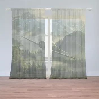 Záclona Sablio Záclony Bojové letadlo v horách: 2ks 150x250cm