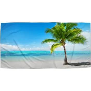 Osuška Sablio Ručník Palma na pláži - 50x100 cm