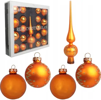 Vánoční dekorace Sada 18 skleněných vánočních baněk se špičkou, fialová