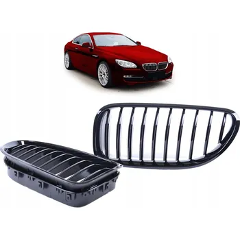 Tuning Sportovní mřížka chladiče s jednoduchými žebry, lesklá černá, BMW 6 (F13) Coupe (F12) Cabrio