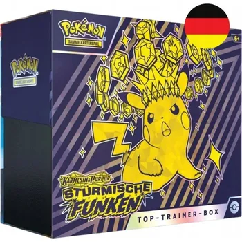 Sběratelská karetní hra Pokemon Scarlet & Violet Surging Sparks Top Trainer Box - Německá verze!